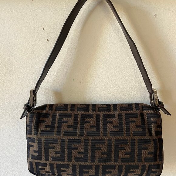 VINTAGE FENDI ZUCCA BAGUETTE CANVAS SHOULDER BAG - Picture 4 of 11